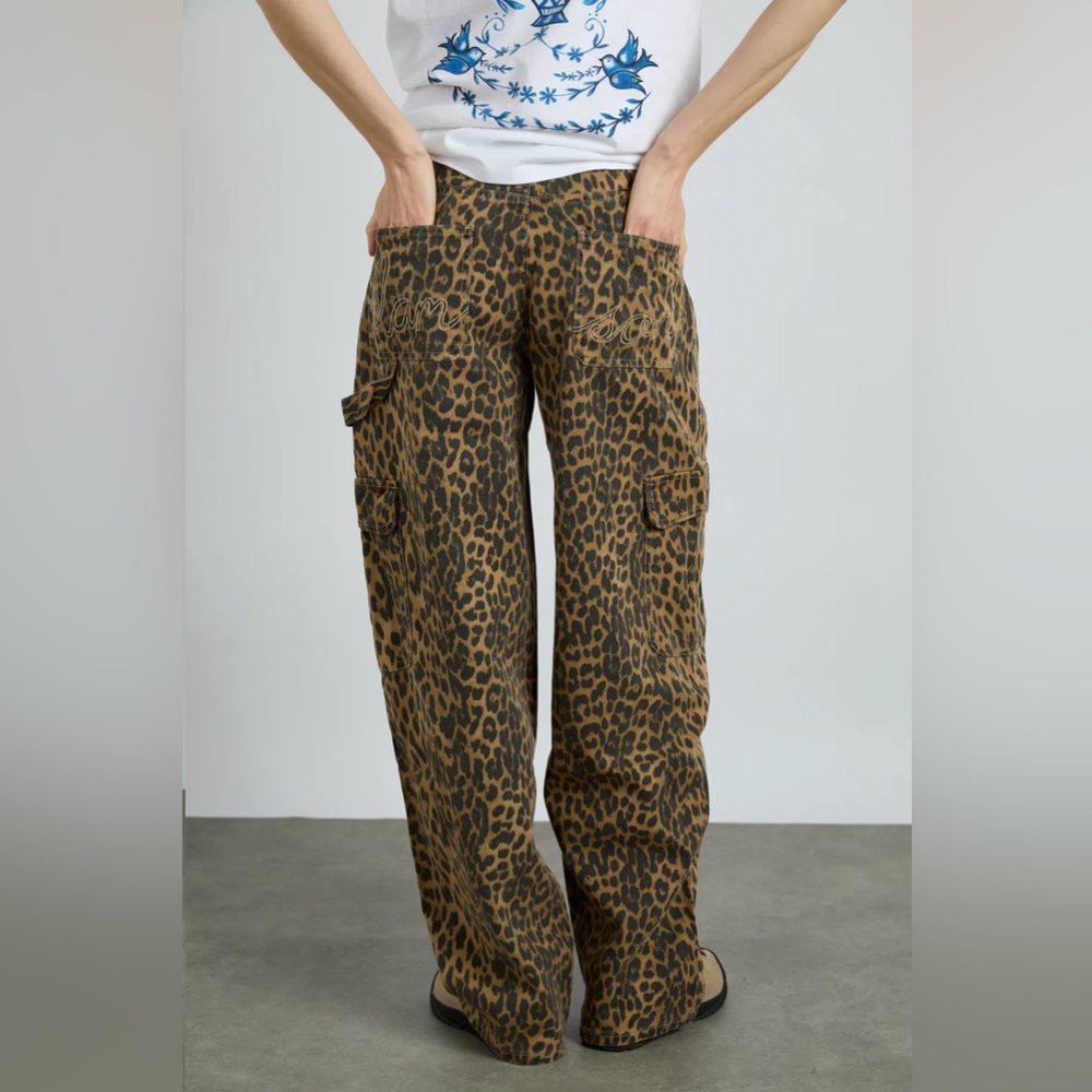 Damson Madder Leopard Cargo Jeans